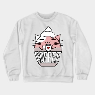 Meowcha in cup pink Crewneck Sweatshirt